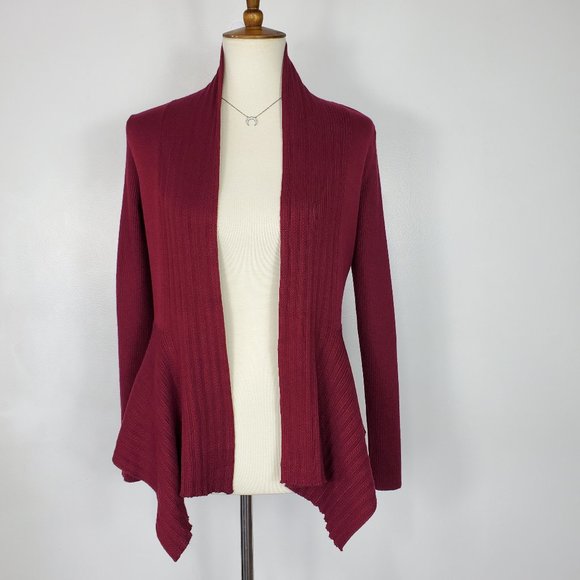 Liz Claiborne Sweaters - Liz Claiborne Career Maroon Open Front Cardigan, S